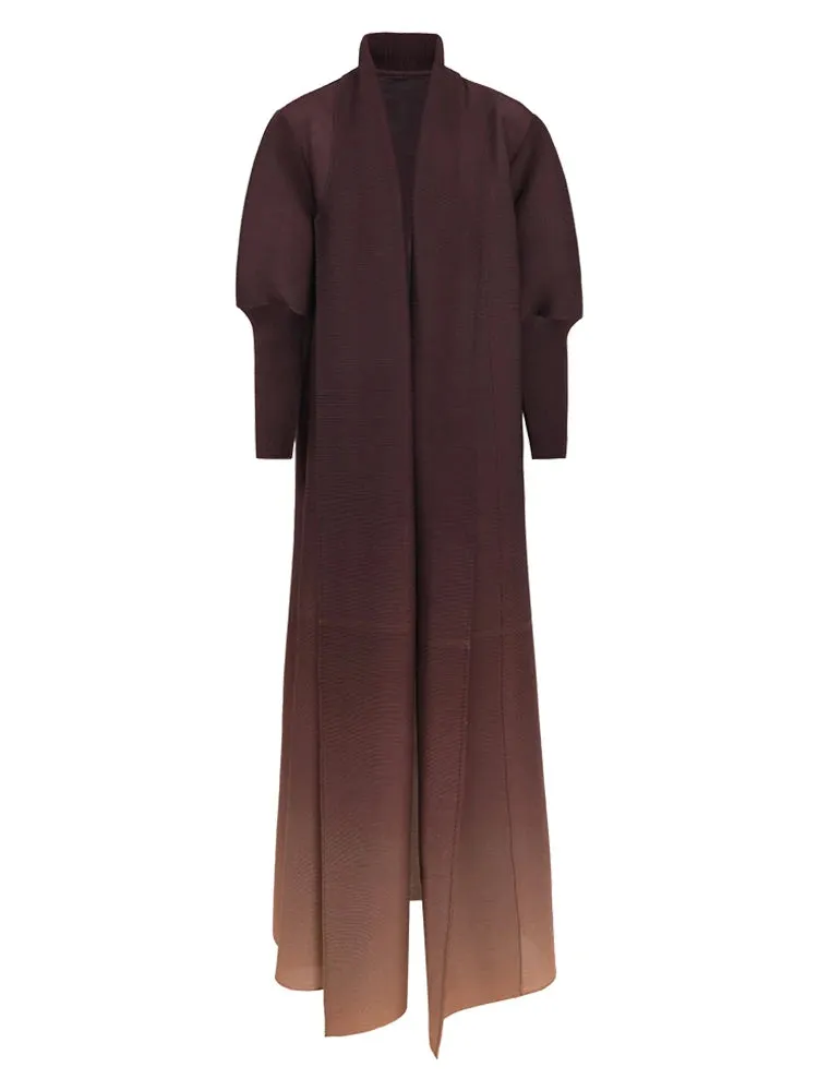 Pre Order: Gradient Pleated Loose Bat Sleeve Trench Coat