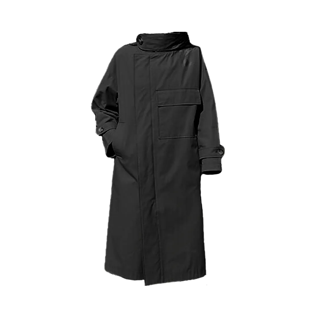 Pre Order: Stand Collar Long Sleeved Straight Tube Trench Coat