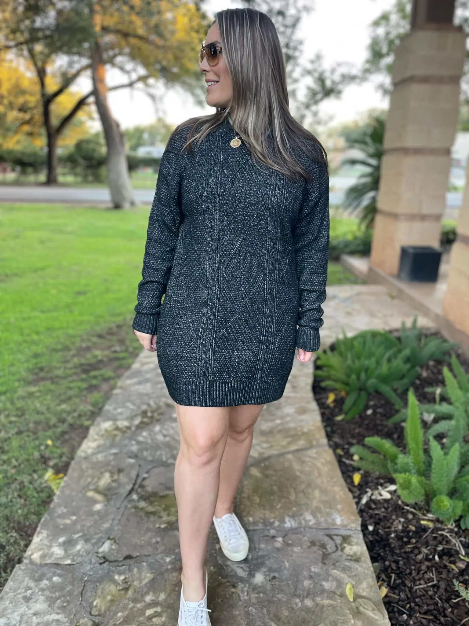 PREORDER: So Delightful Cable Knit Sweater Dress in Four Colors