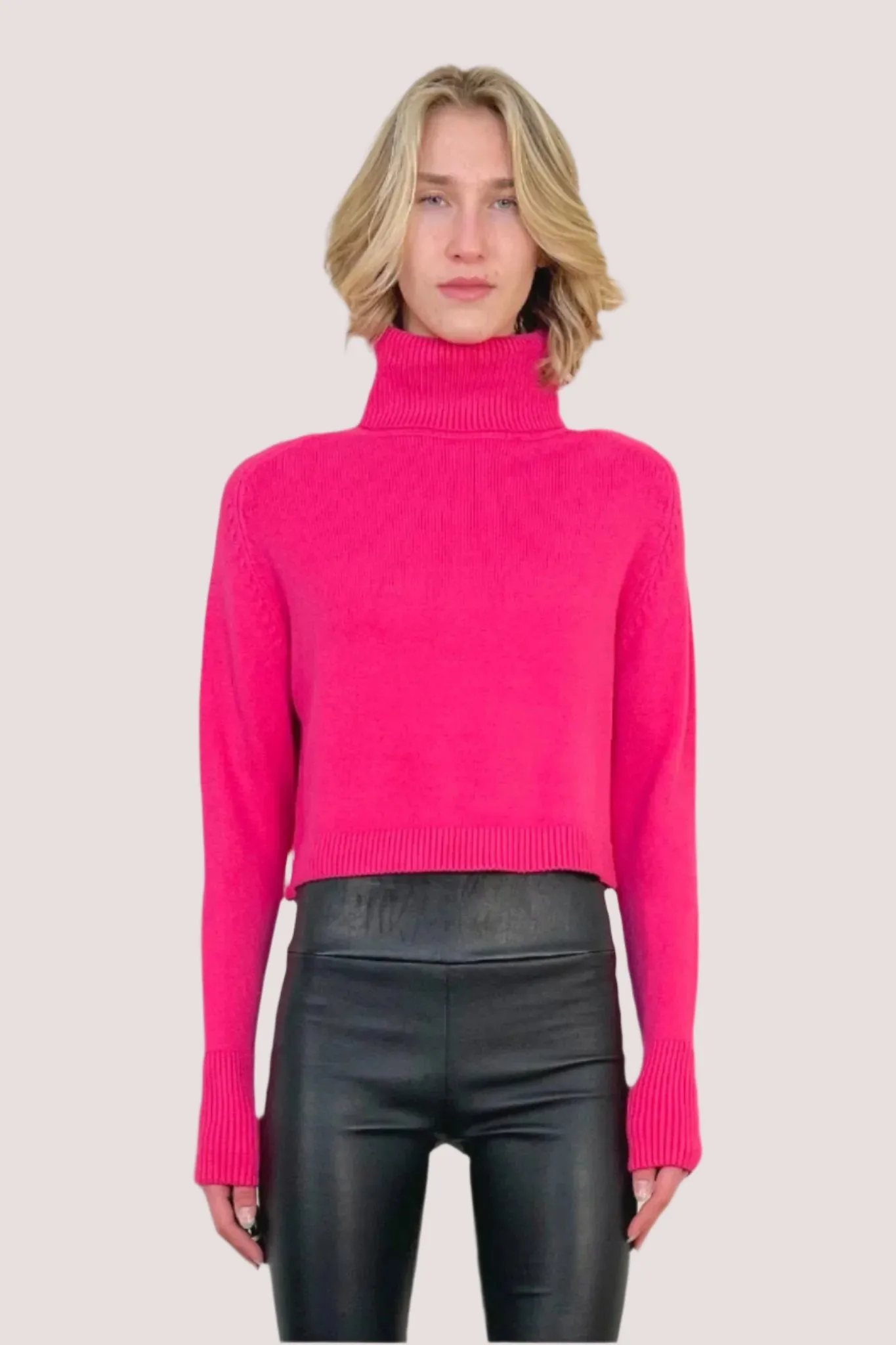 Pugliese Turtleneck Sweater - Hot Pink