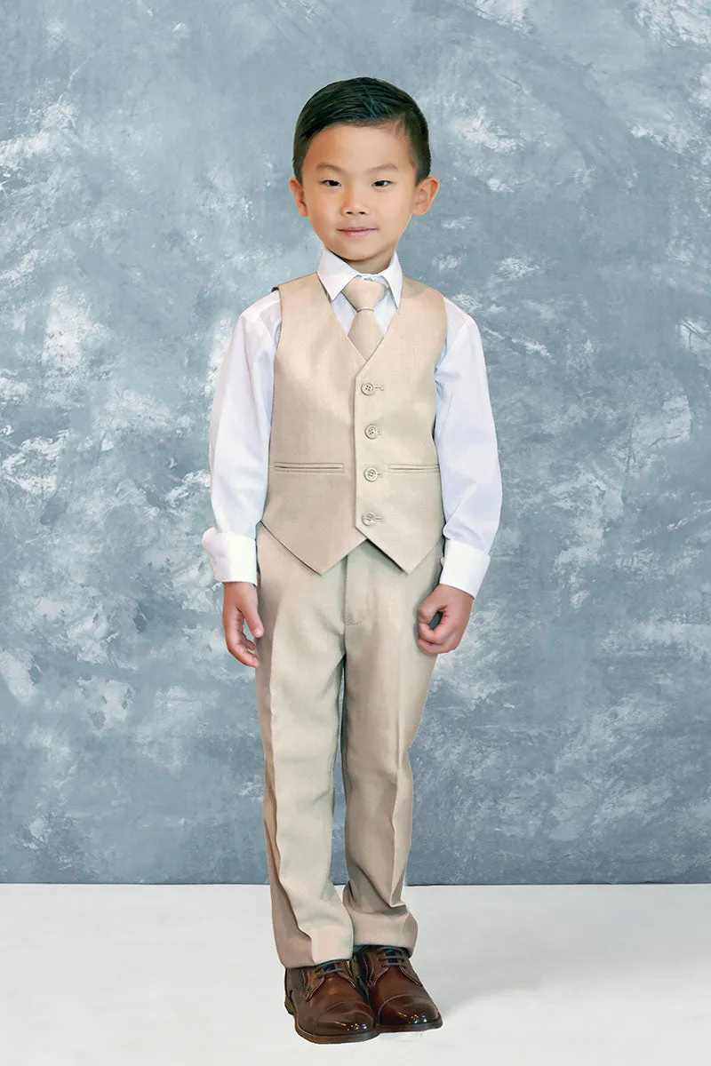 "Stanford" Kids Khaki Suit (5-Piece Set)