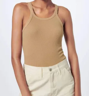 RE/DONE - Ribbed Tank in Caramel Brown Tan