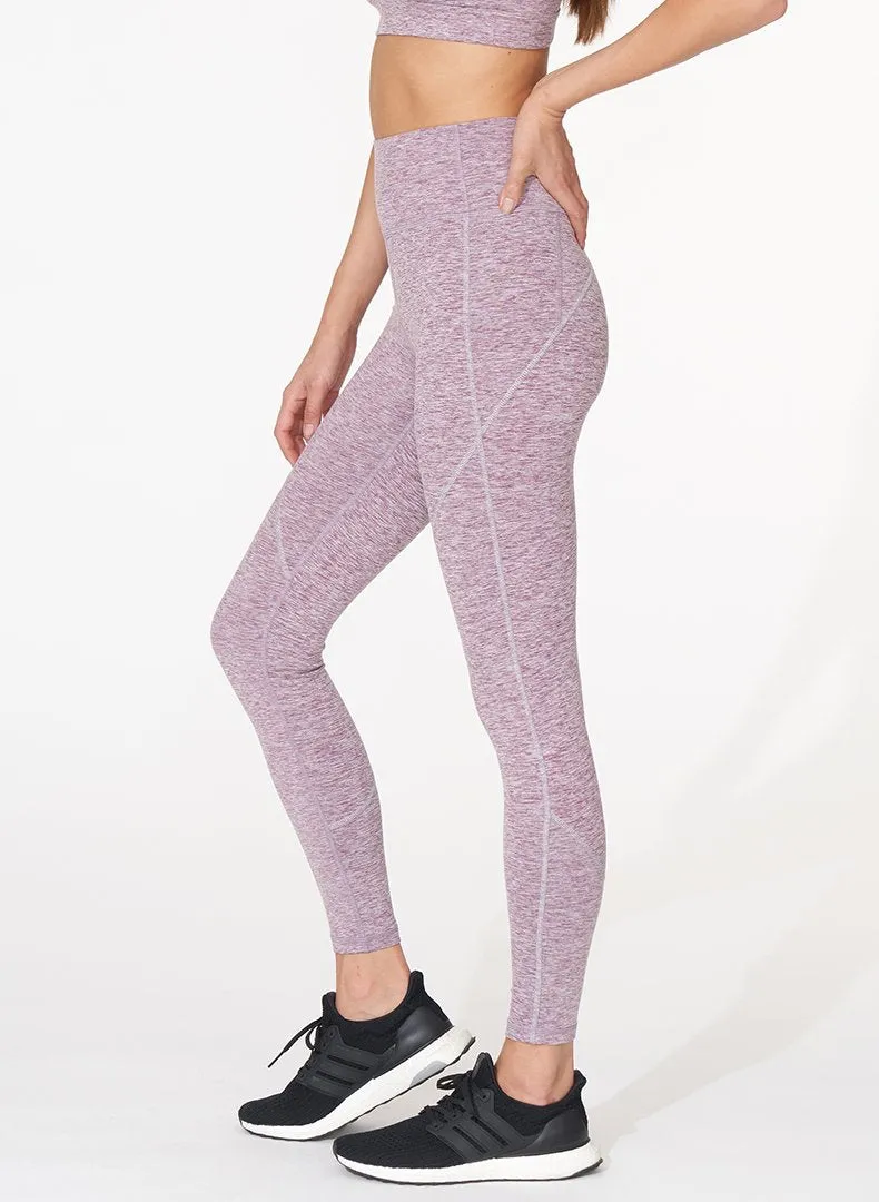 Reflective Stitch Legging, Heather Raisin