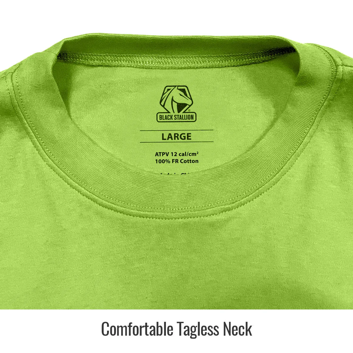 Revco TF2510-LM NFPA 2112 & NFPA70E 7 oz. Lime Green FR Cotton Long Sleeve T-Shirt (1 Shirt)