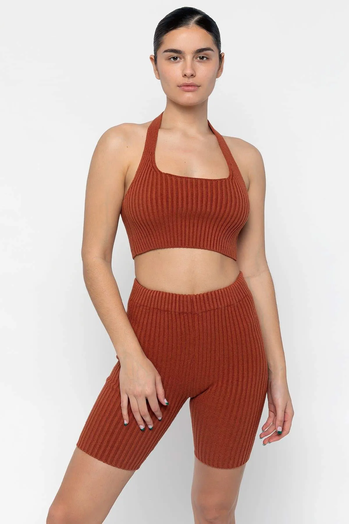 RFK51 - Ultra Heavy Knit Ribbed Halter Top