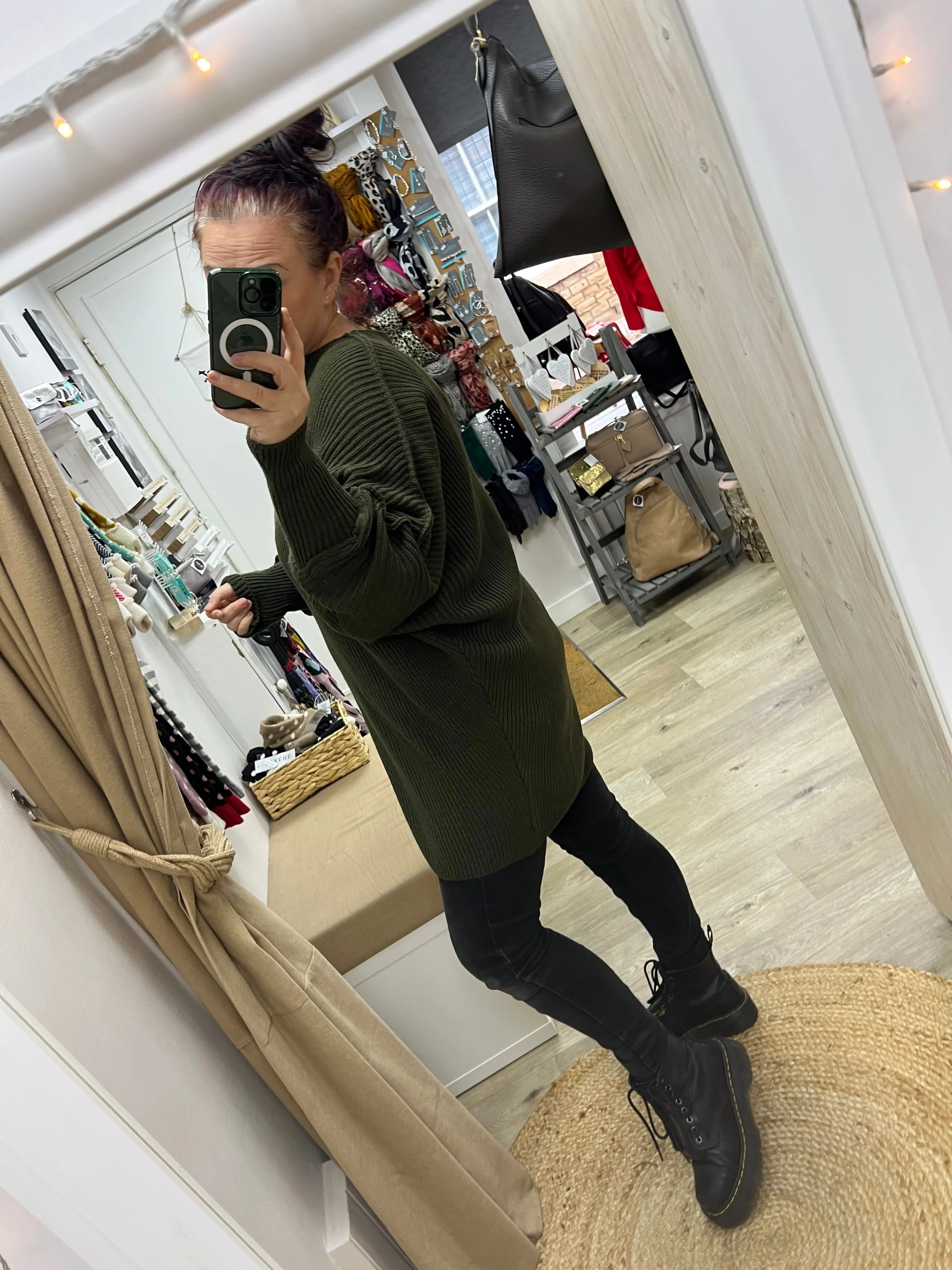 Ribber Tunic Jumper - Khaki