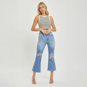 Risen Jeans High Rise Crop Flare