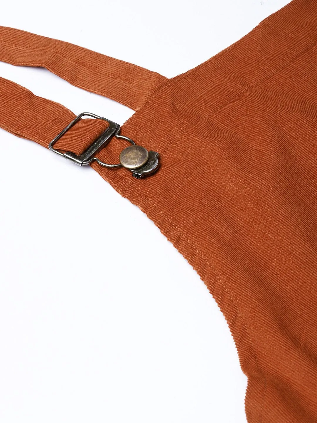 Rust Corduroy Pinafore Dress