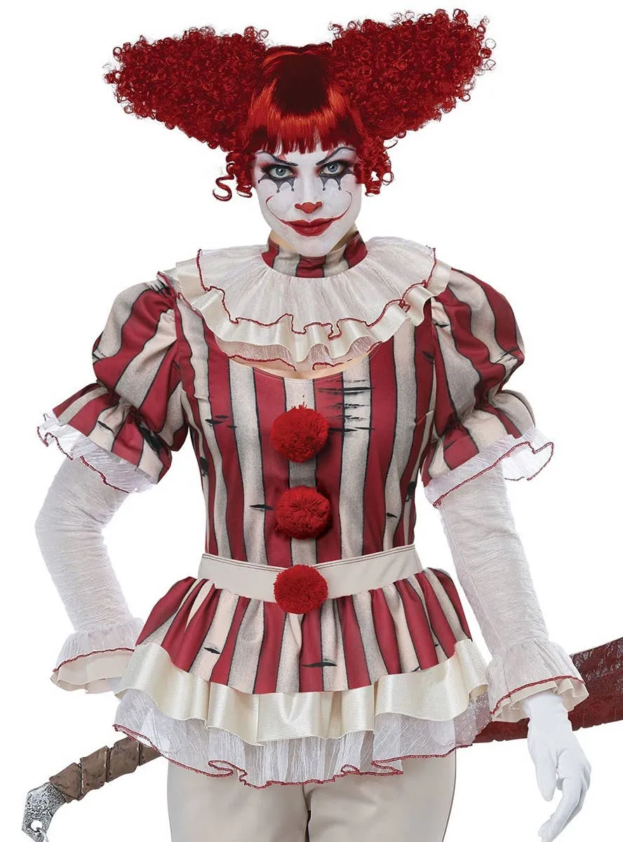 Sadistic Creepy Clown Womens Deluxe Halloween Costume