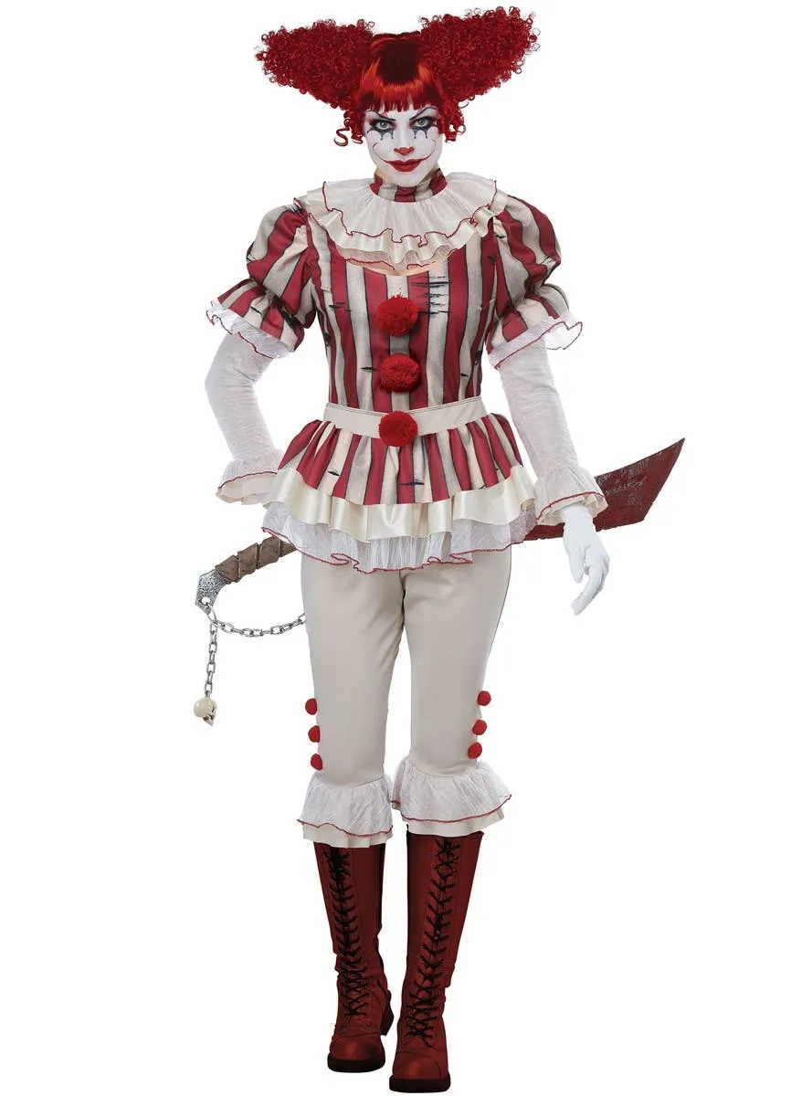 Sadistic Creepy Clown Womens Deluxe Halloween Costume