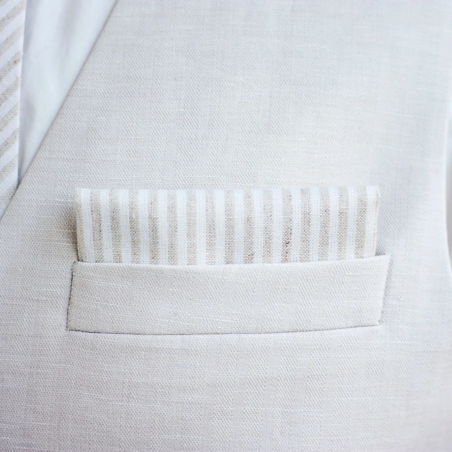 Sailor Bow Clip Or Headband / Natural Linen Stripe