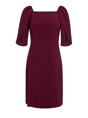 Scuba Crepe Long Tulip Sleeve Dress