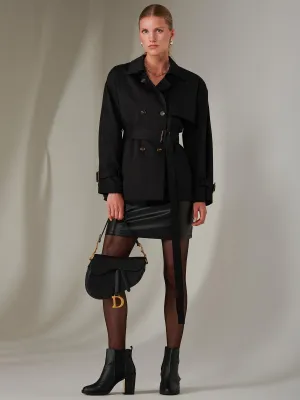 Short Trench Coat, Black