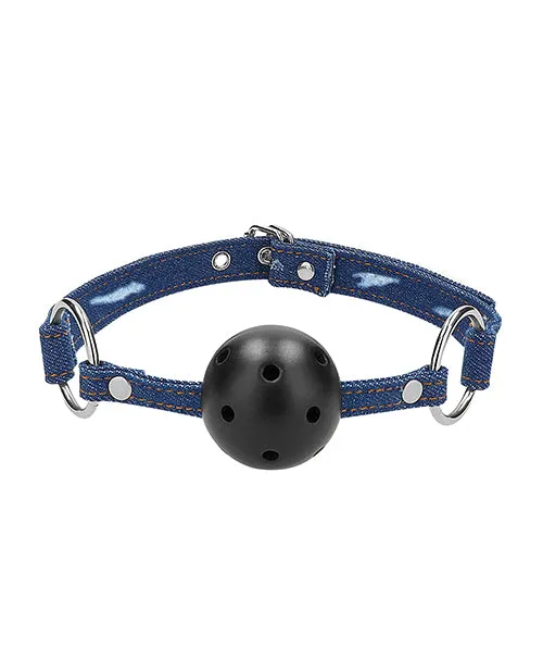 Shots Ouch Breathable Ball Gag W/denim Straps