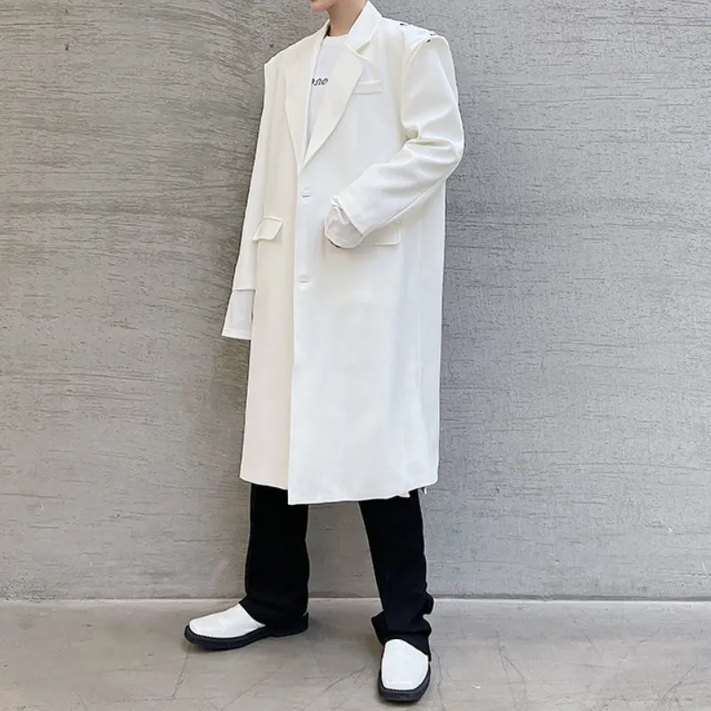 Shoulder Button Mid Length Trench Coat