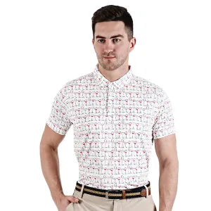 Sidus Men's White Printed Golf Polo T Shirt (Indian Size)