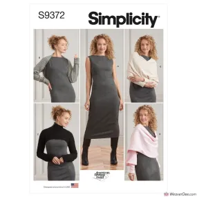 Simplicity Pattern S9372 Misses' Knit Dress & Shrugs