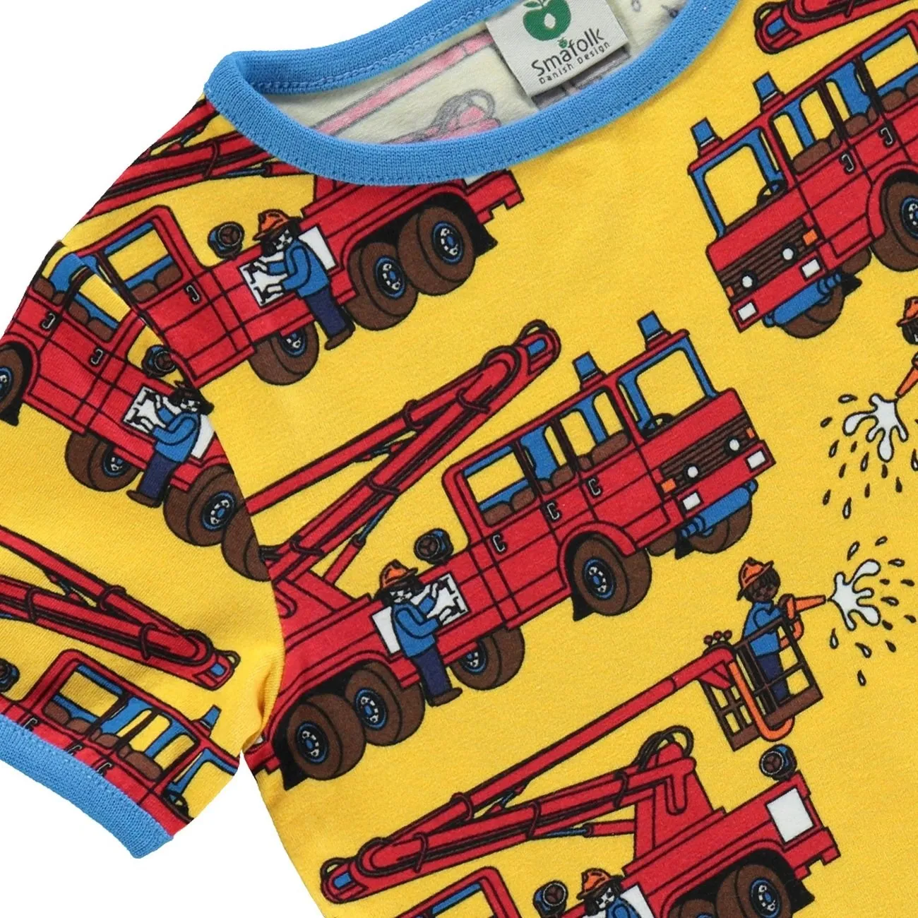 Småfolk Yellow T-Shirt With Fire Truck