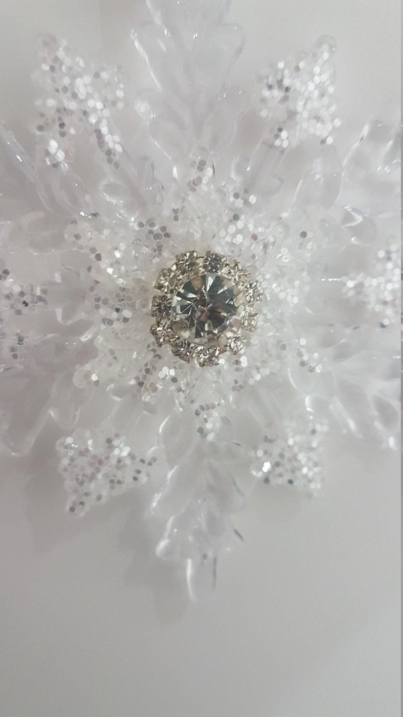 Snowflake hanging bouquet, Winter wedding accessory by Crystal wedding uk