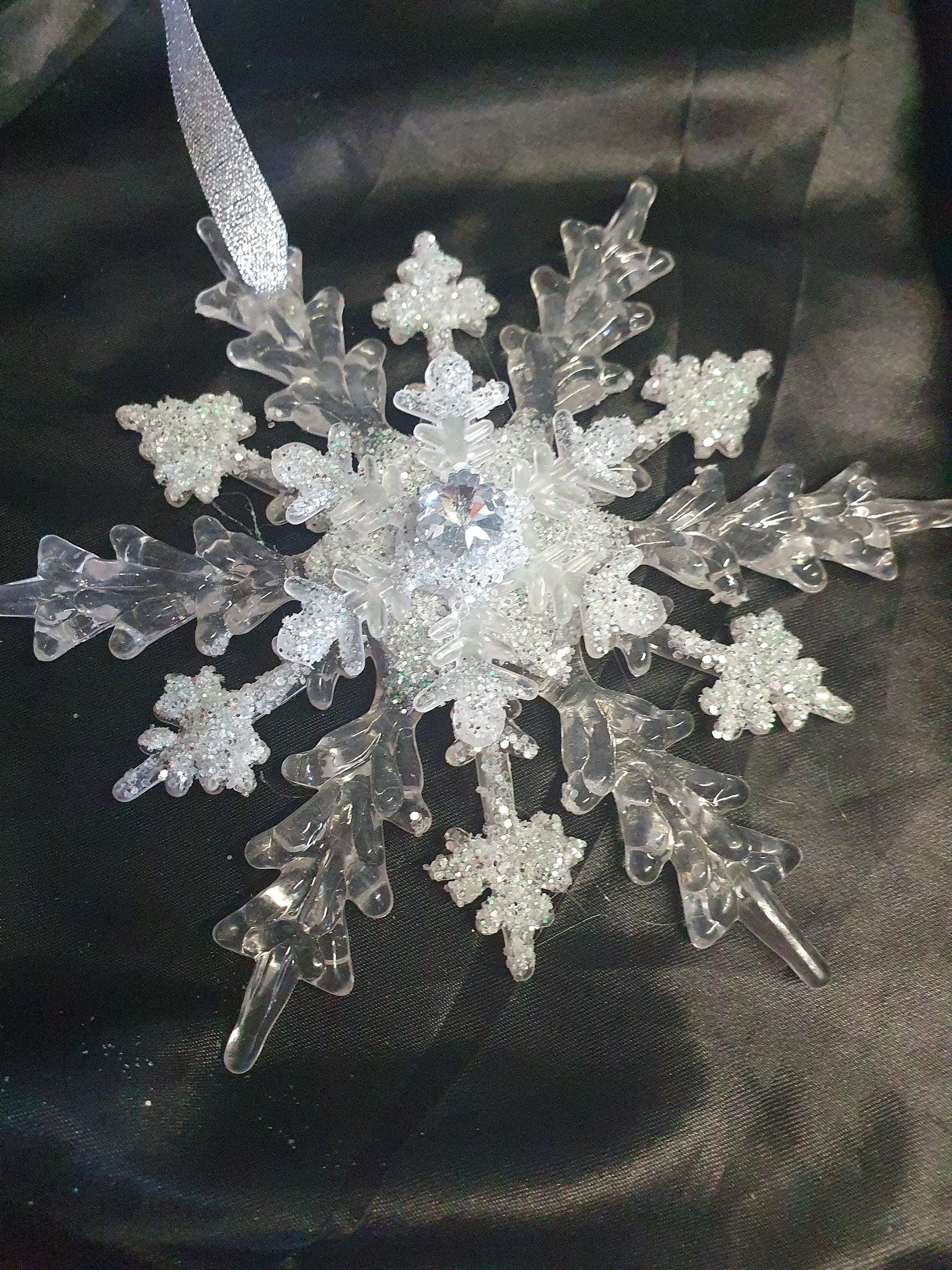 Snowflake hanging bouquet, Winter wedding accessory by Crystal wedding uk