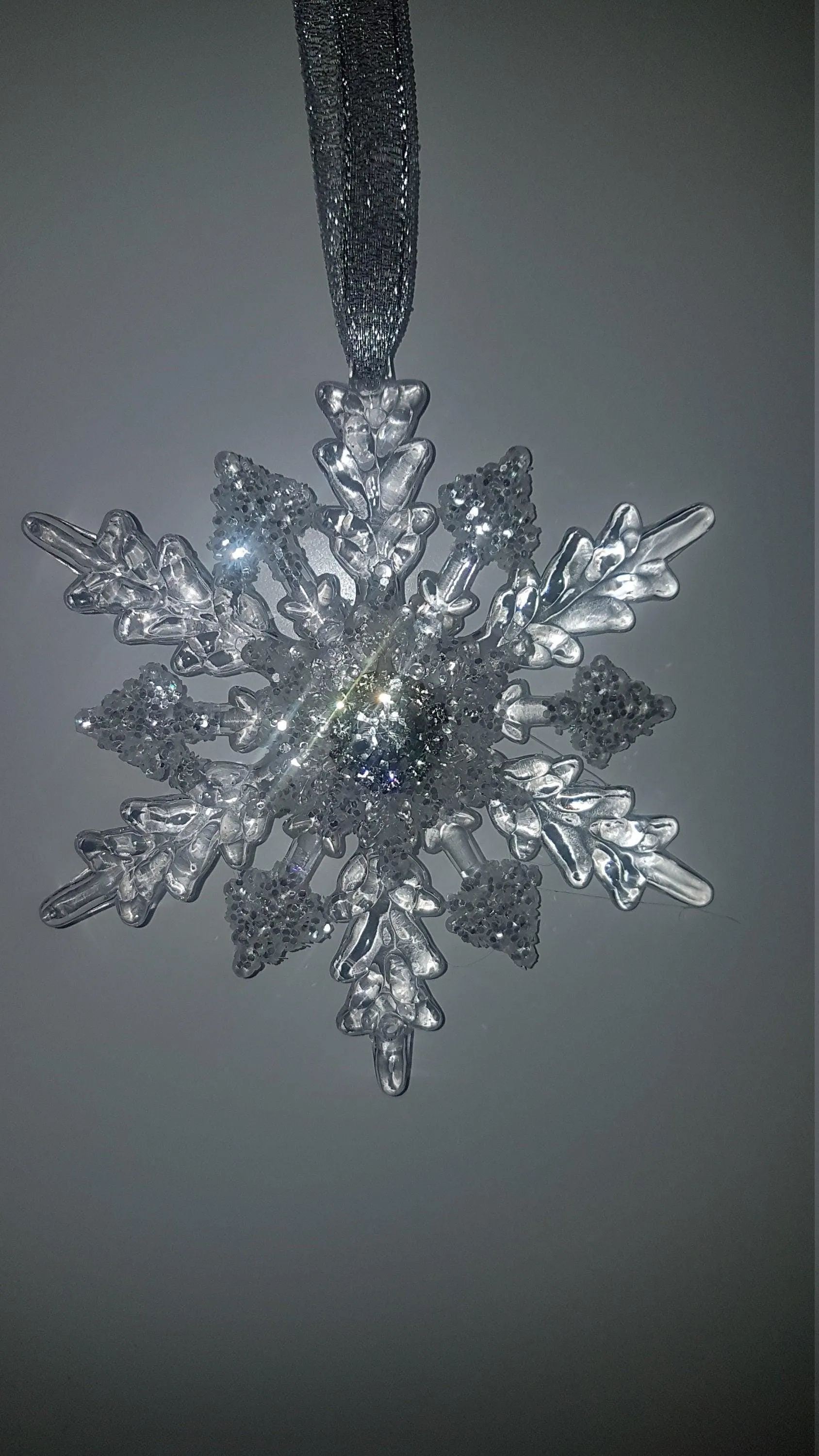 Snowflake hanging bouquet, Winter wedding accessory by Crystal wedding uk