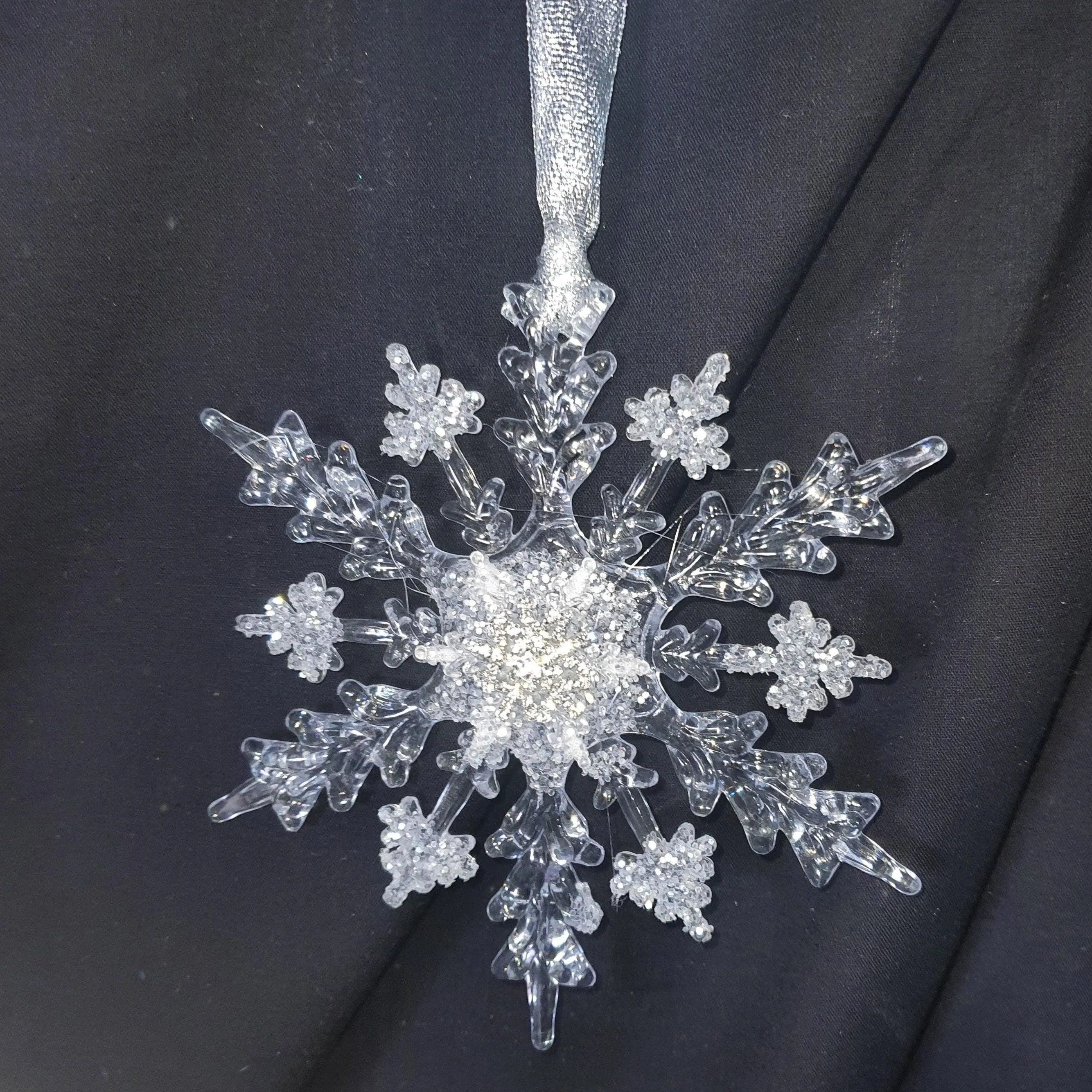 Snowflake hanging bouquet, Winter wedding accessory by Crystal wedding uk