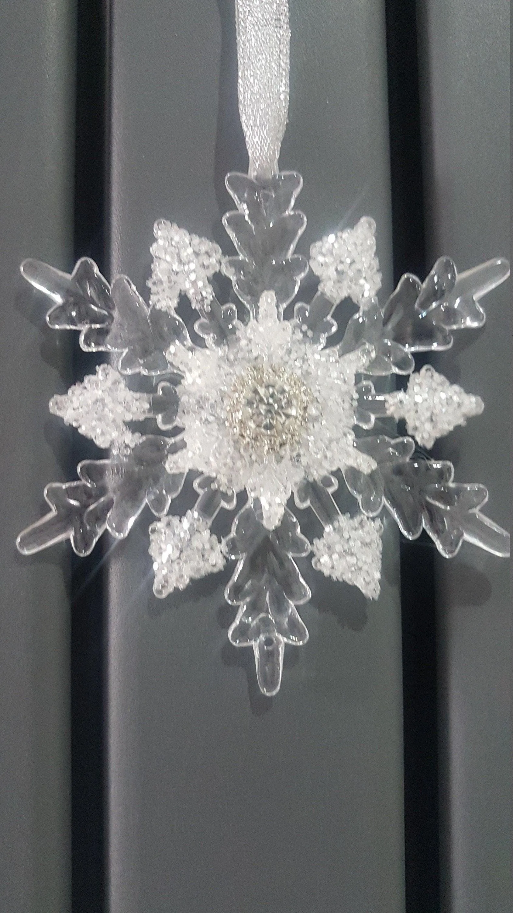 Snowflake hanging bouquet, Winter wedding accessory by Crystal wedding uk