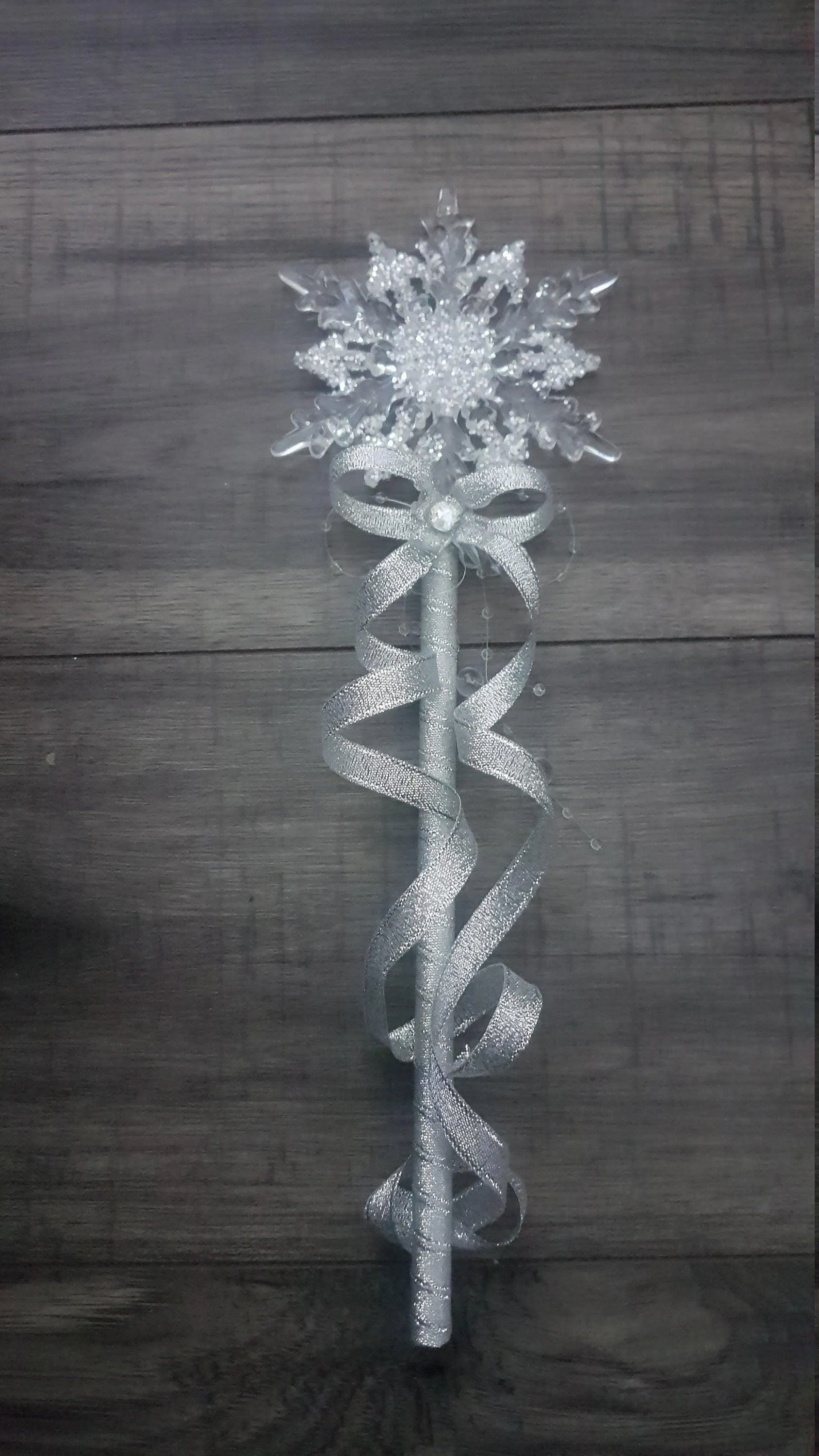 Snowflake wand, flower girl bridesmaid, Winter wedding by Crystal wedding uk