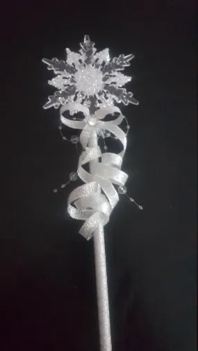 Snowflake wand, flower girl bridesmaid, Winter wedding by Crystal wedding uk