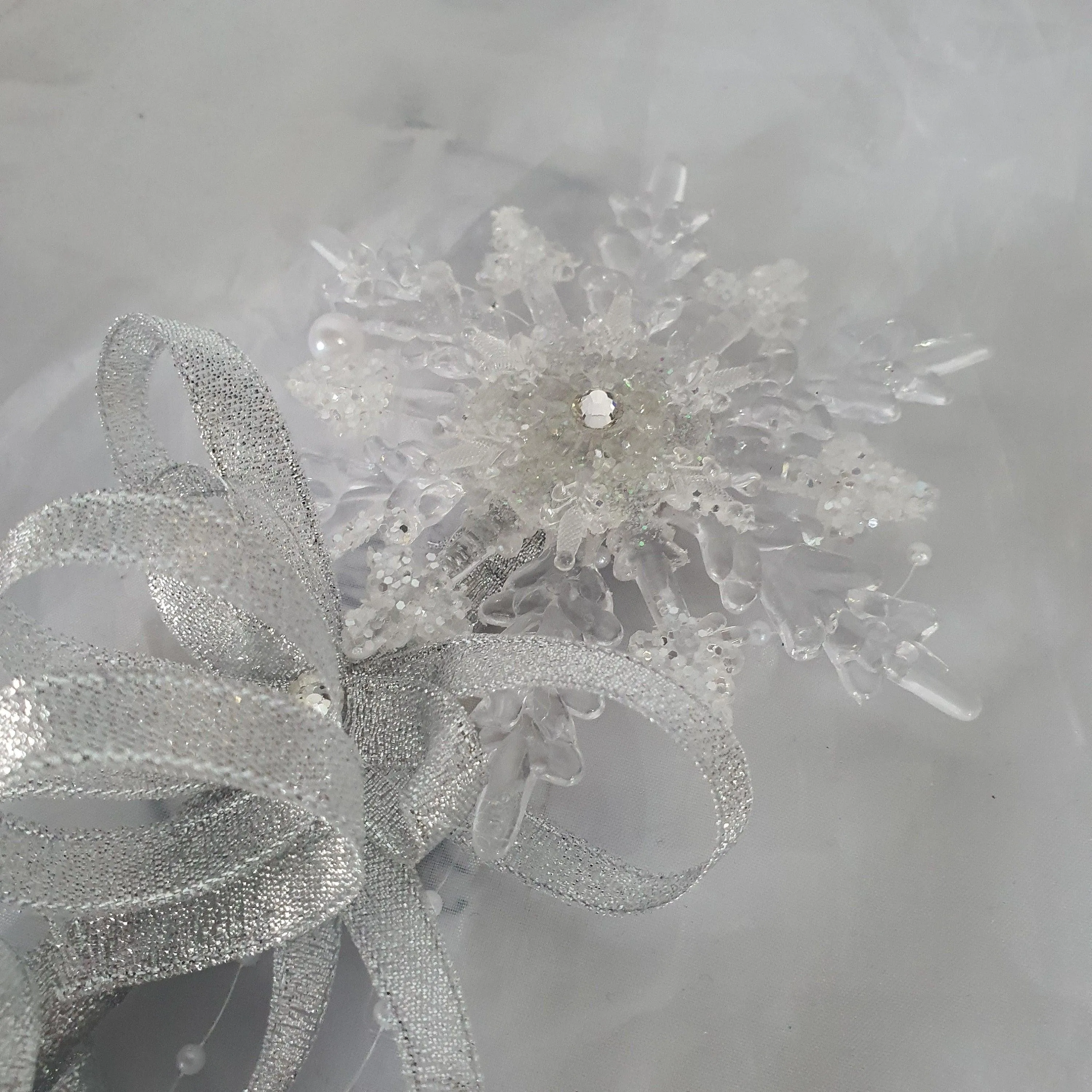 Snowflake wand, flower girl bridesmaid, Winter wedding by Crystal wedding uk