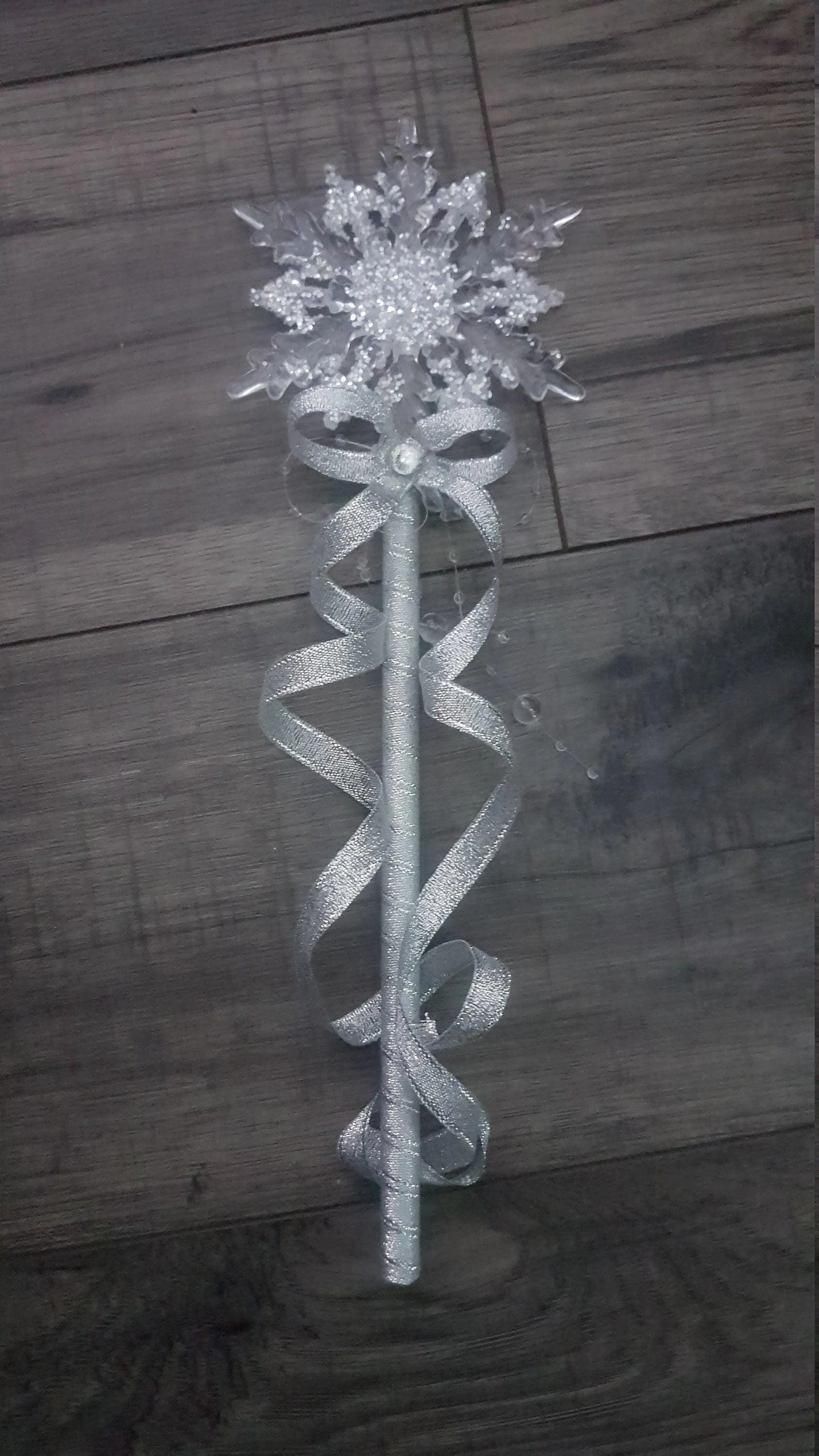 Snowflake wand, flower girl bridesmaid, Winter wedding by Crystal wedding uk