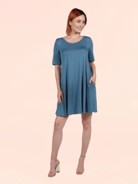 Soft Flare T Shirt Dress with Pocket Detail