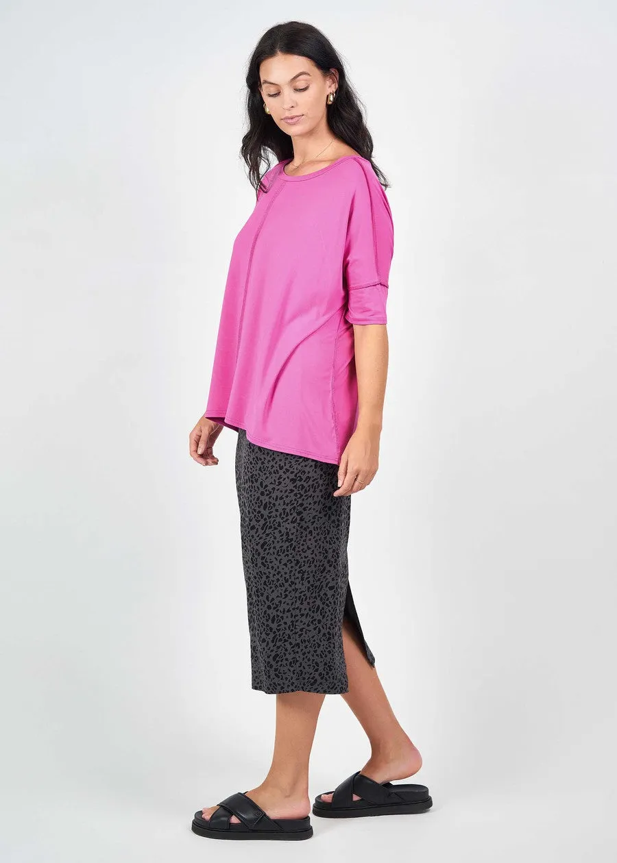 Stella Oversized Bamboo Slouch T-Shirt - Rose Violet