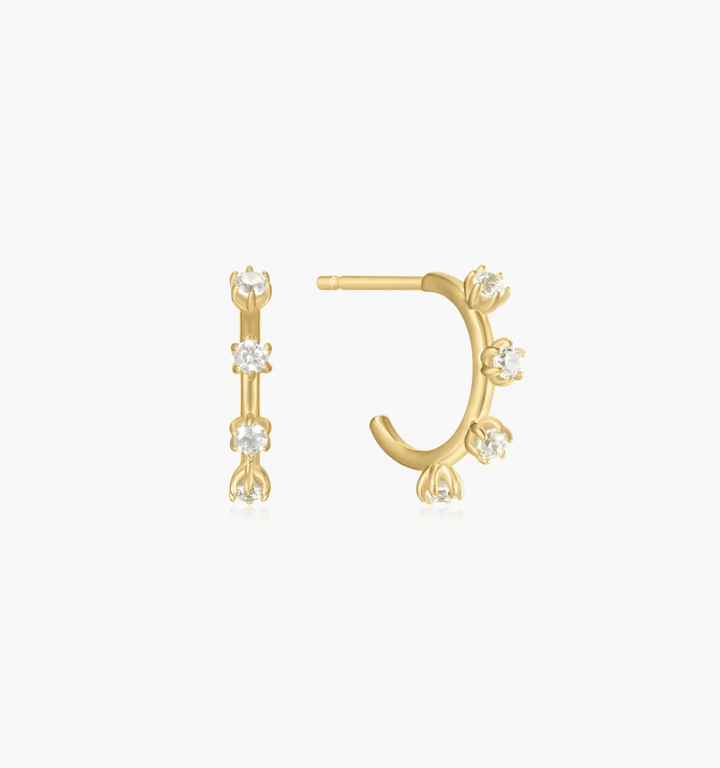 Studded Gold Hoop Earrings