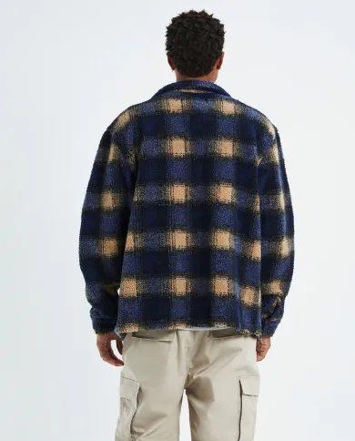 Stussy Shadow Plaid Sherpa Zip Shirt