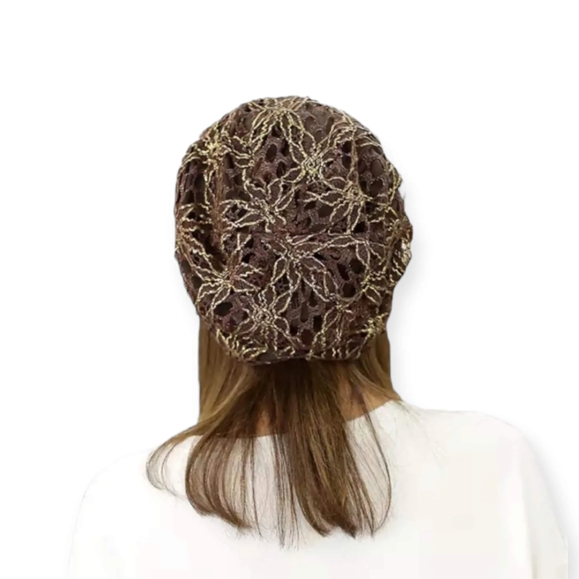 Stylish Floral Lace Sequin Beanie Cap