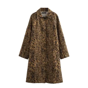 Summer Women Street Animal Pattern Printed Trench Coat