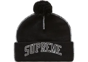 Supreme Contrast Stitch Beanie- Black