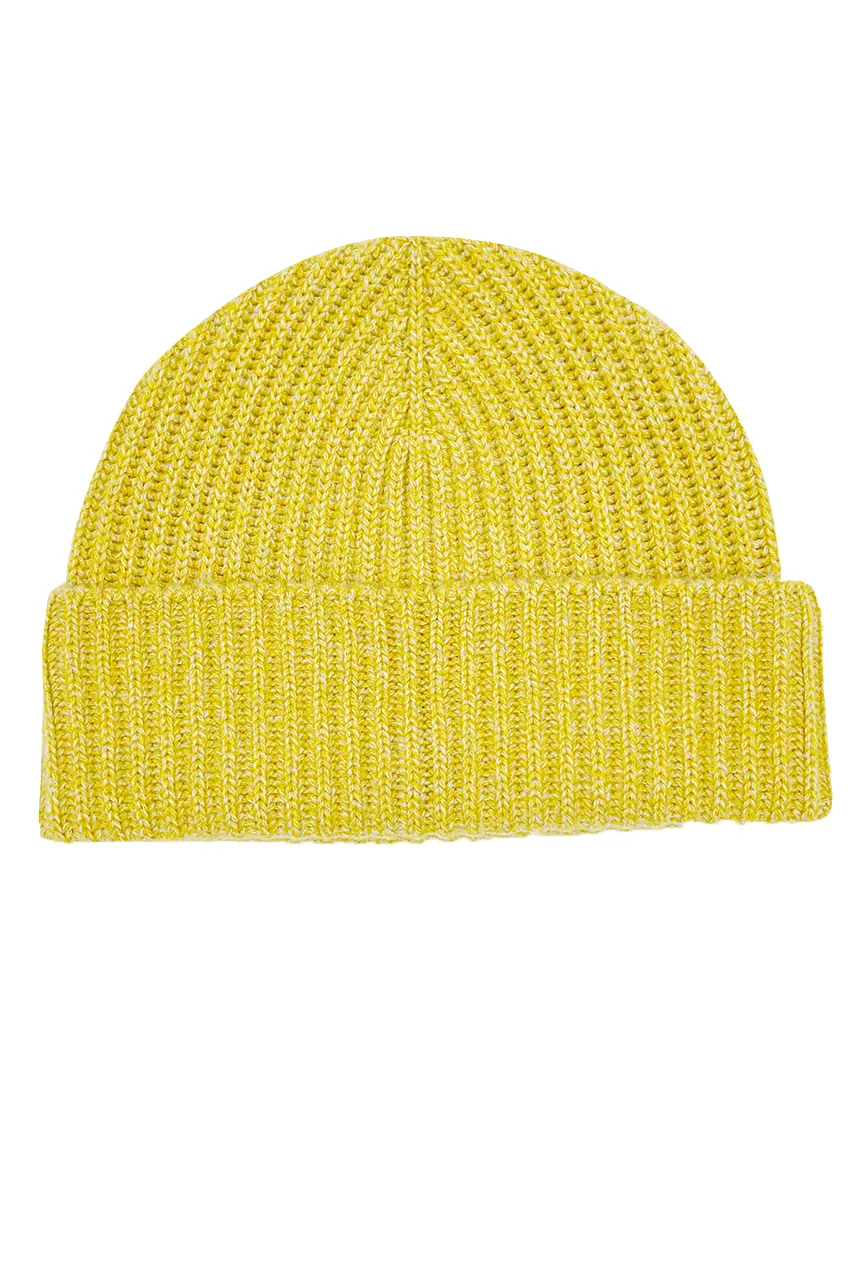 THE CLASSIC RIBBED BEANIE | Marled yellow