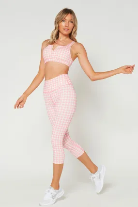 Think Pink Houndstooth Cropped Leggings