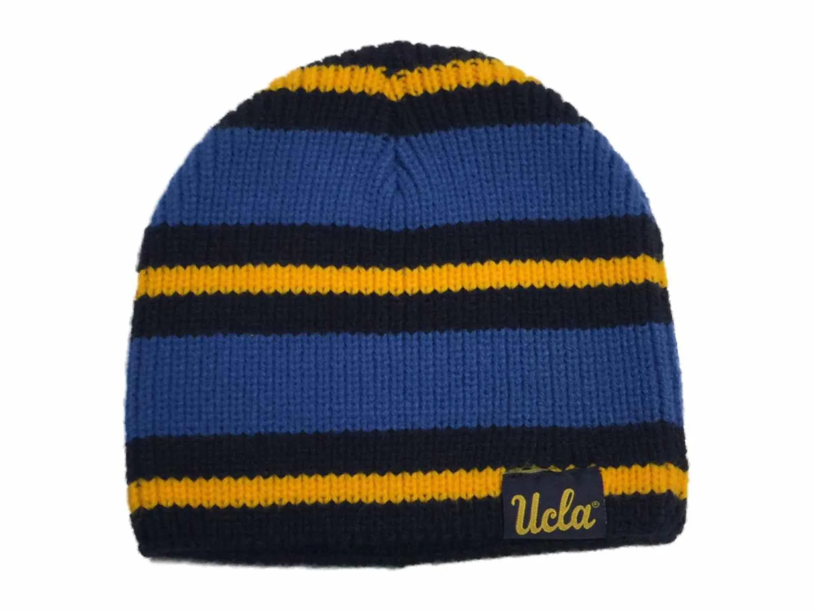 UCLA Bruins The Game Blue with Yellow Stripes Skull Beanie Hat Cap