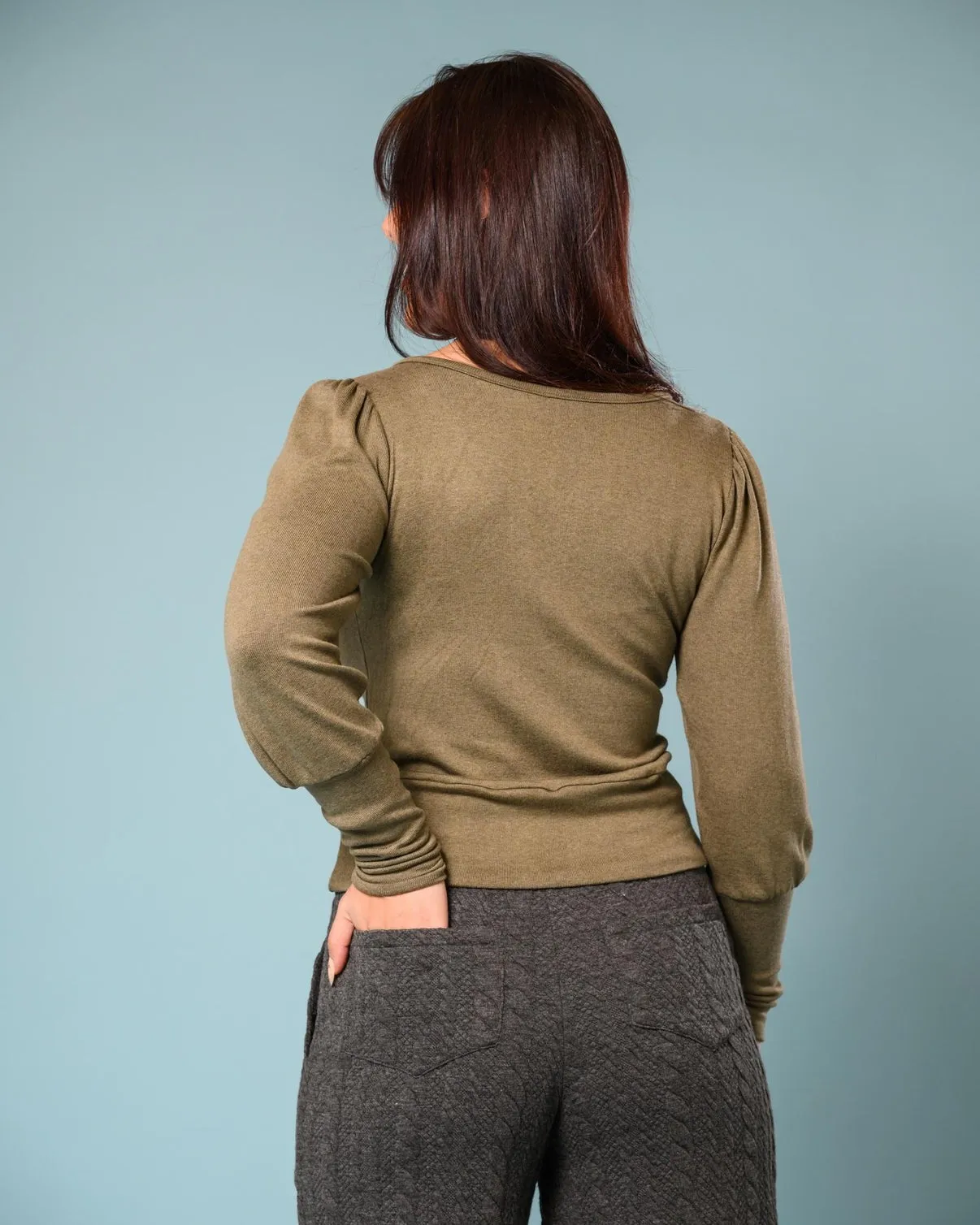 Violetta Sweater in Light Olive Green