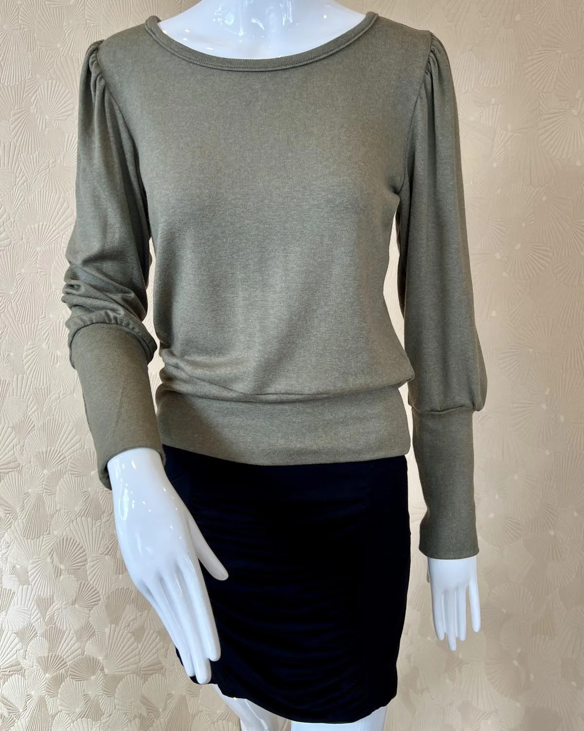 Violetta Sweater in Light Olive Green