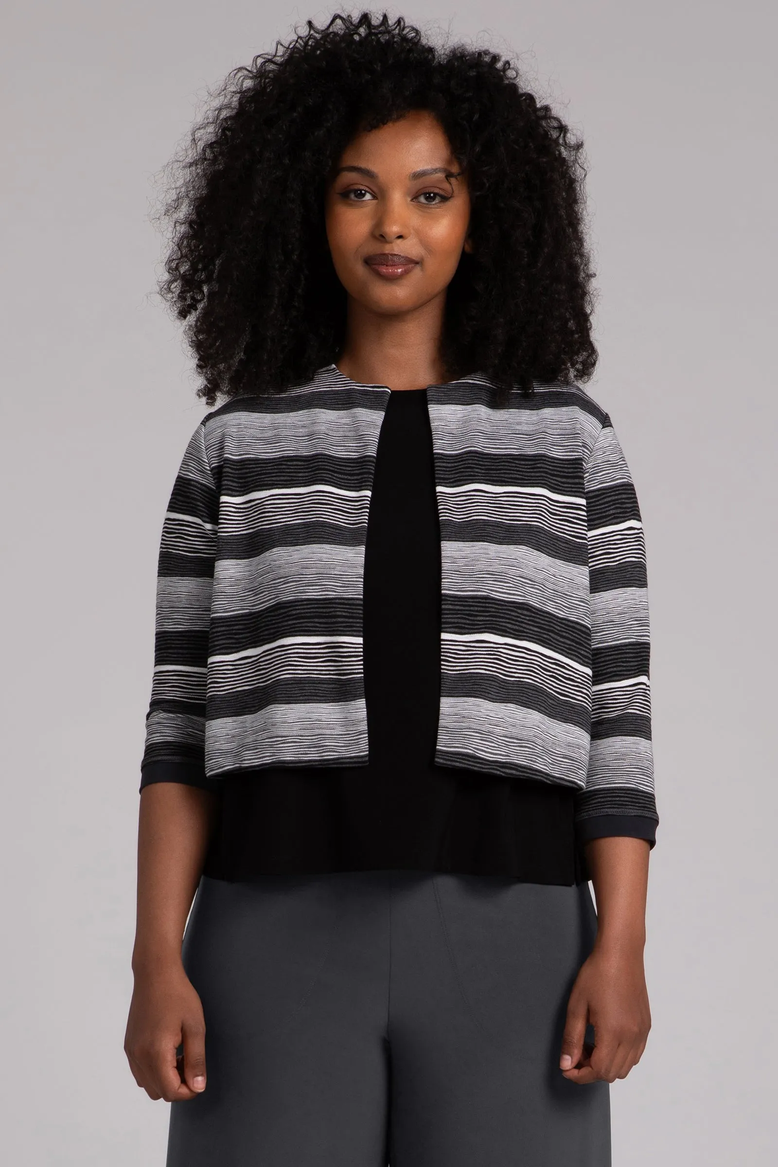 Wavy Stripe Classic Bolero Cardigan | Wavy Stripe