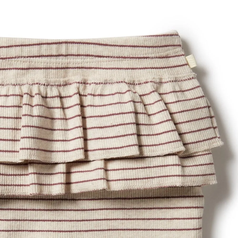 Wilson & Frenchy | Baby Organic Stripe Ruffle Legging - Wild Ginger