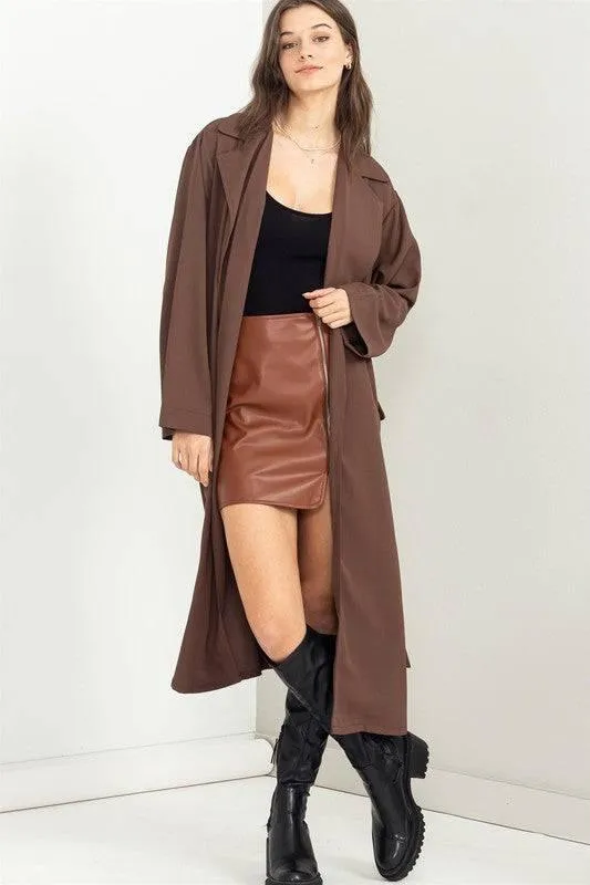 Womens Belted Trench Coat