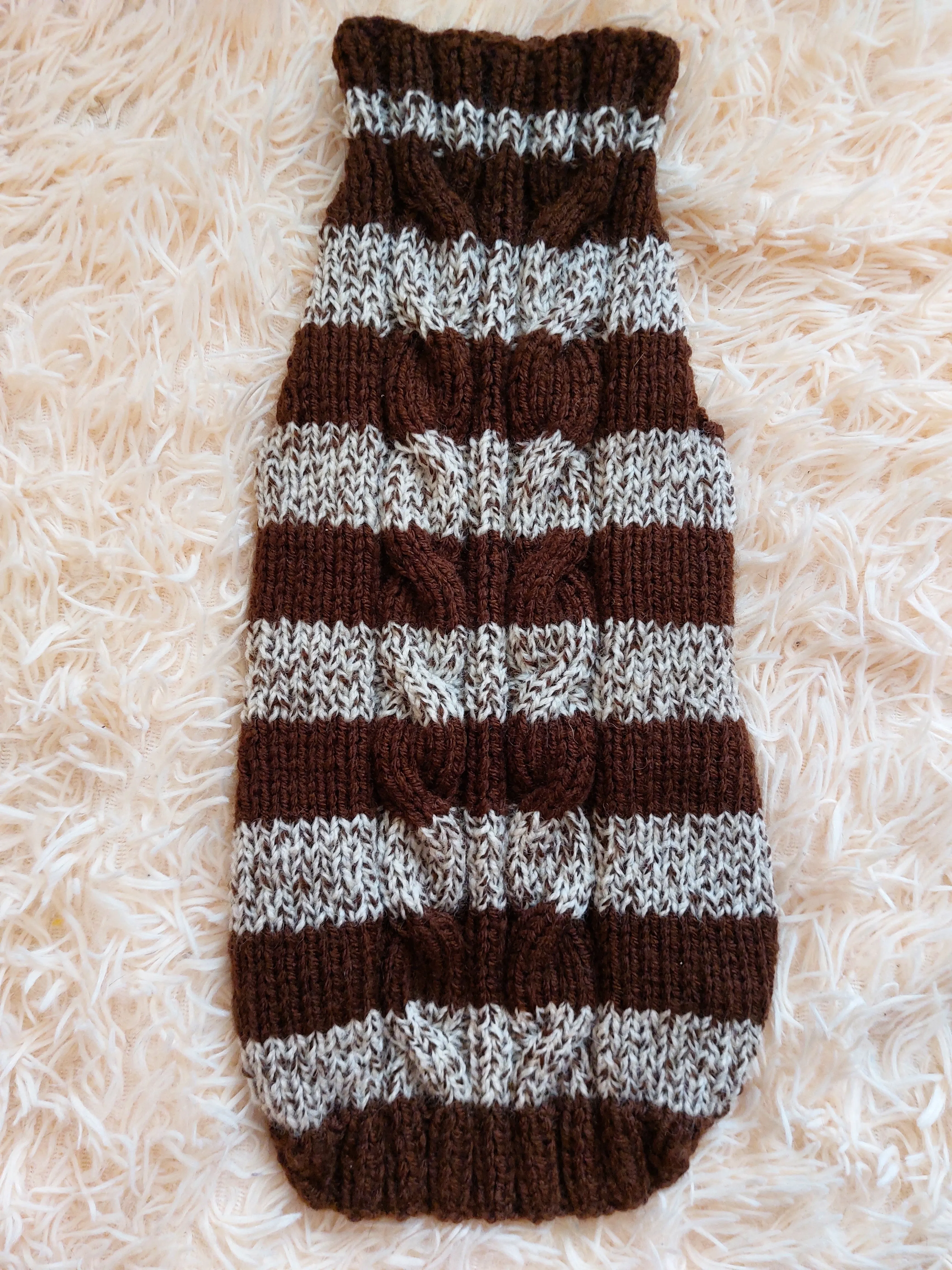 Wool warm pets striped sweater with arana ,warm clothes for mini dachshund