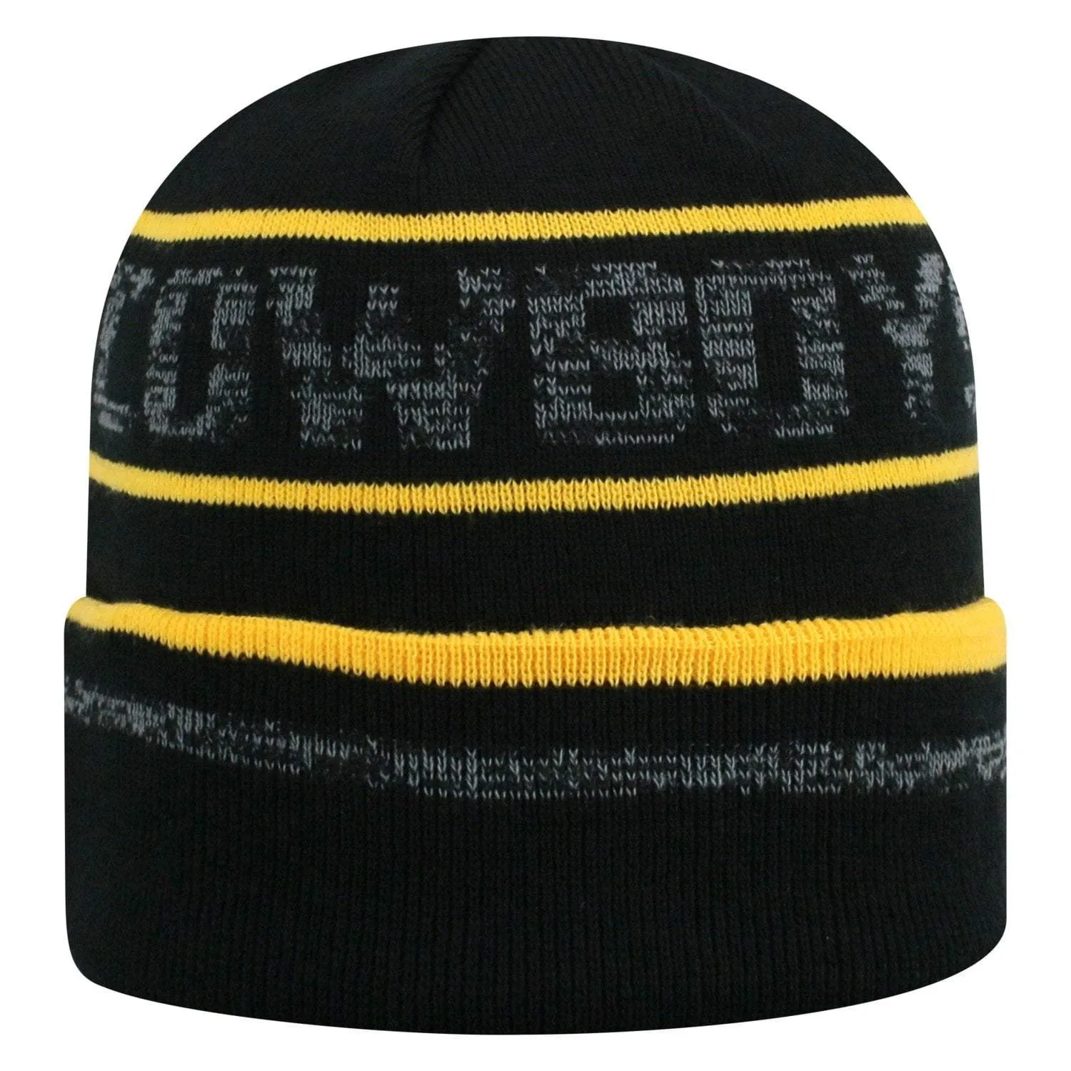 Wyoming Cowboys TOW Black Striped "Effect" Style Cuffed Knit Beanie Cap