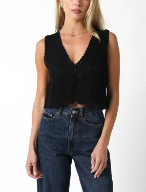 Yadira Crochet Crop Vest