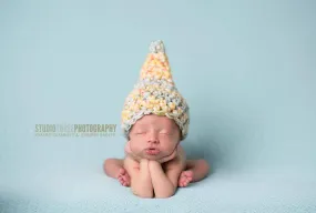 Yellow Gray Newborn Gnome Hat